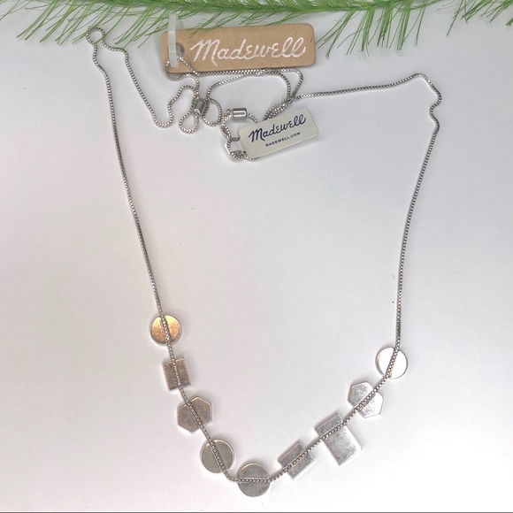 Madewell Jewelry - NWT! Madewell geometric silver tone necklace